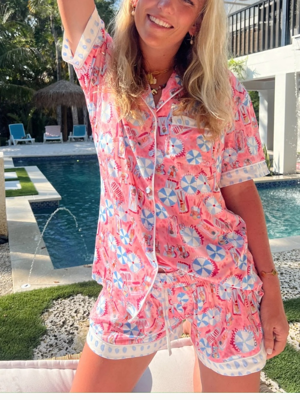 Benny + Co. Beach Print pj short set summer